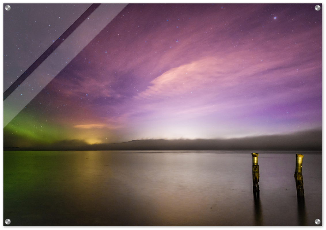 Northern Lights Over the Sea - Orkanger, Trøndelag - Norway wall art print