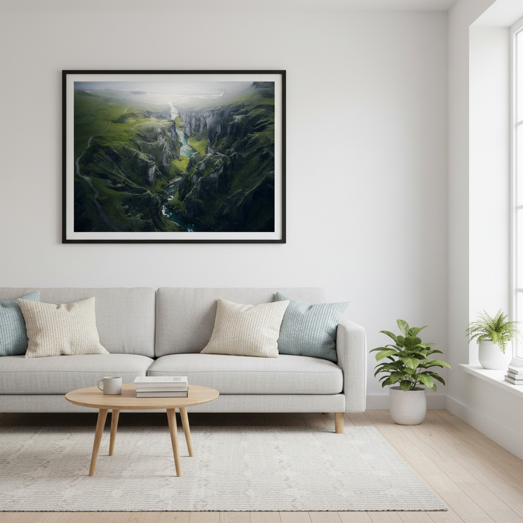 Fjadrargljufur – Framed interior mockup