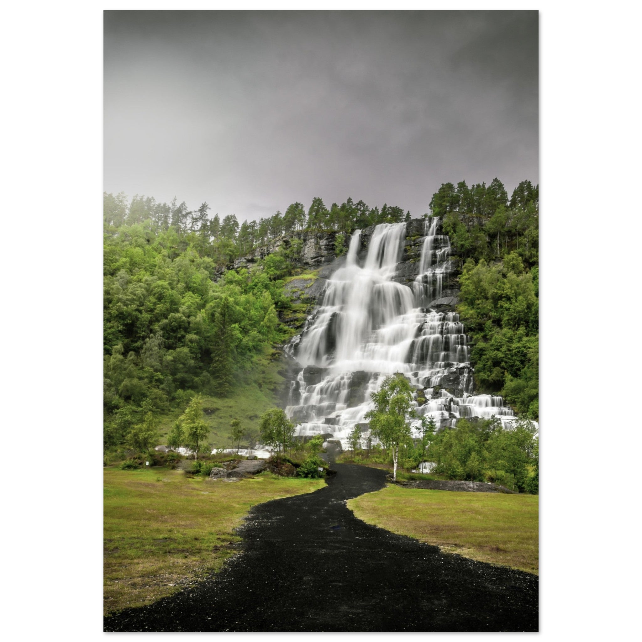Tvindefoss - Twin Waterfall, Voss, Norway - Norway wall art print
