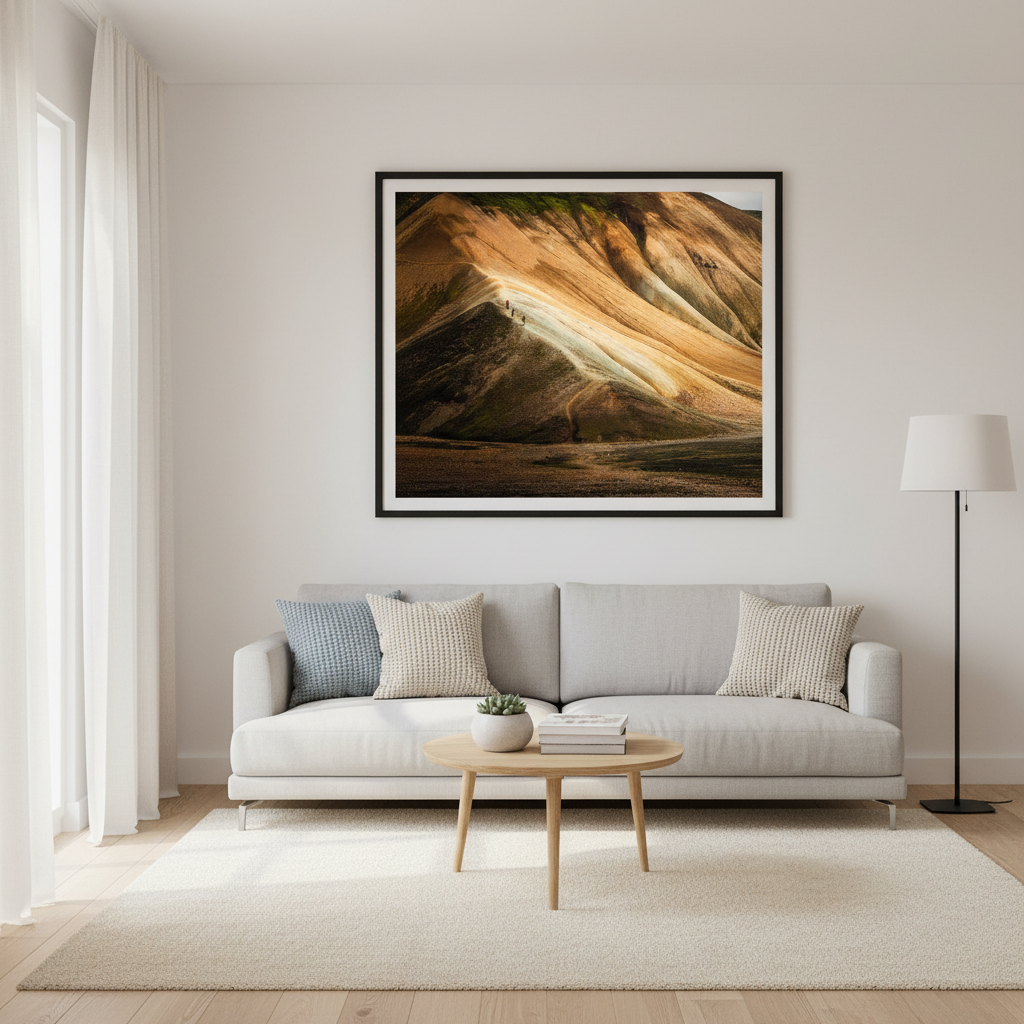 Landmannalaugar Hiking – Framed interior mockup