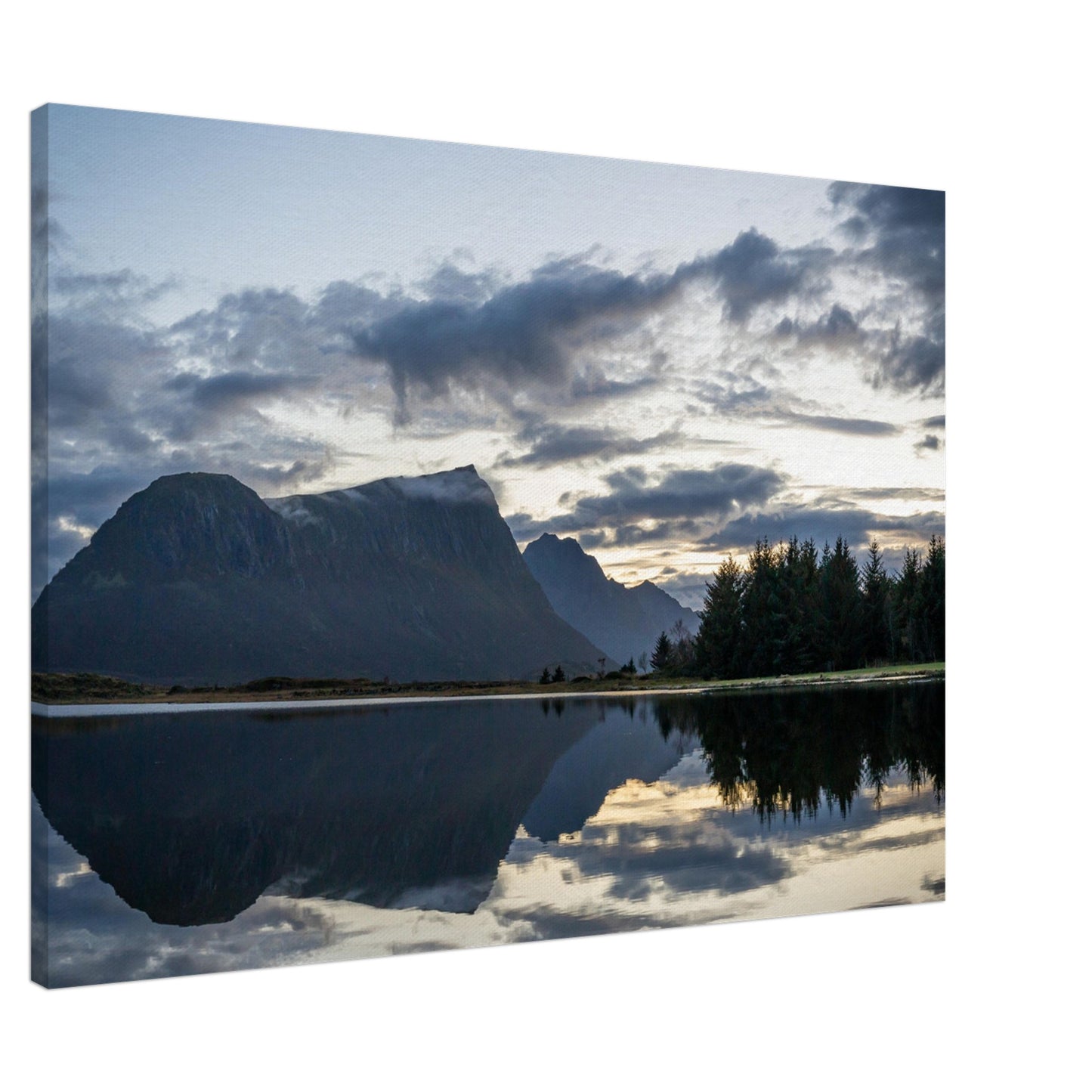 Lofoten Blue Hour - Offersøykammen Reflection, Norway - Norway wall art print