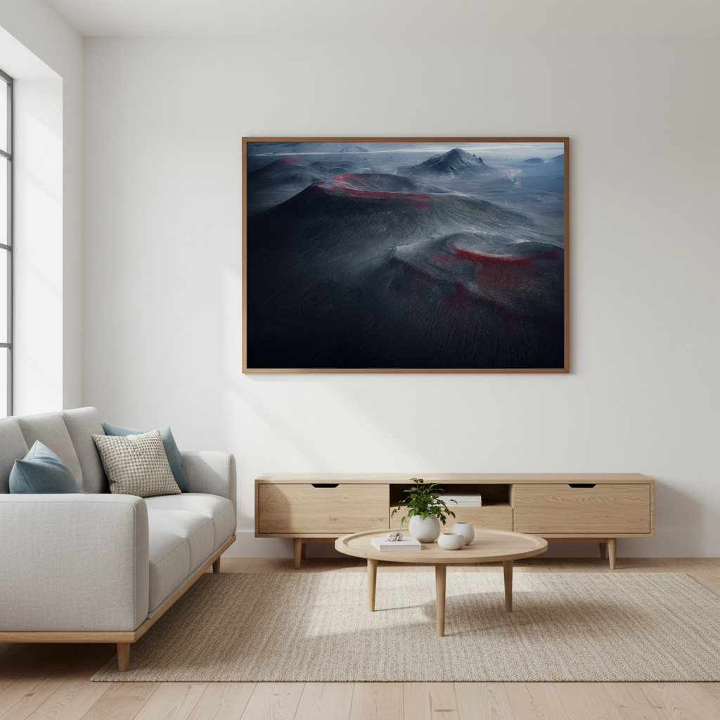 Bleeding Craters – Framed interior mockup