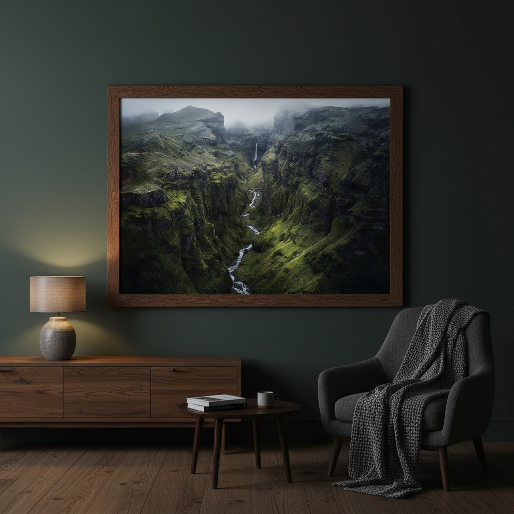 Mulagjufur Canyon – Framed interior mockup