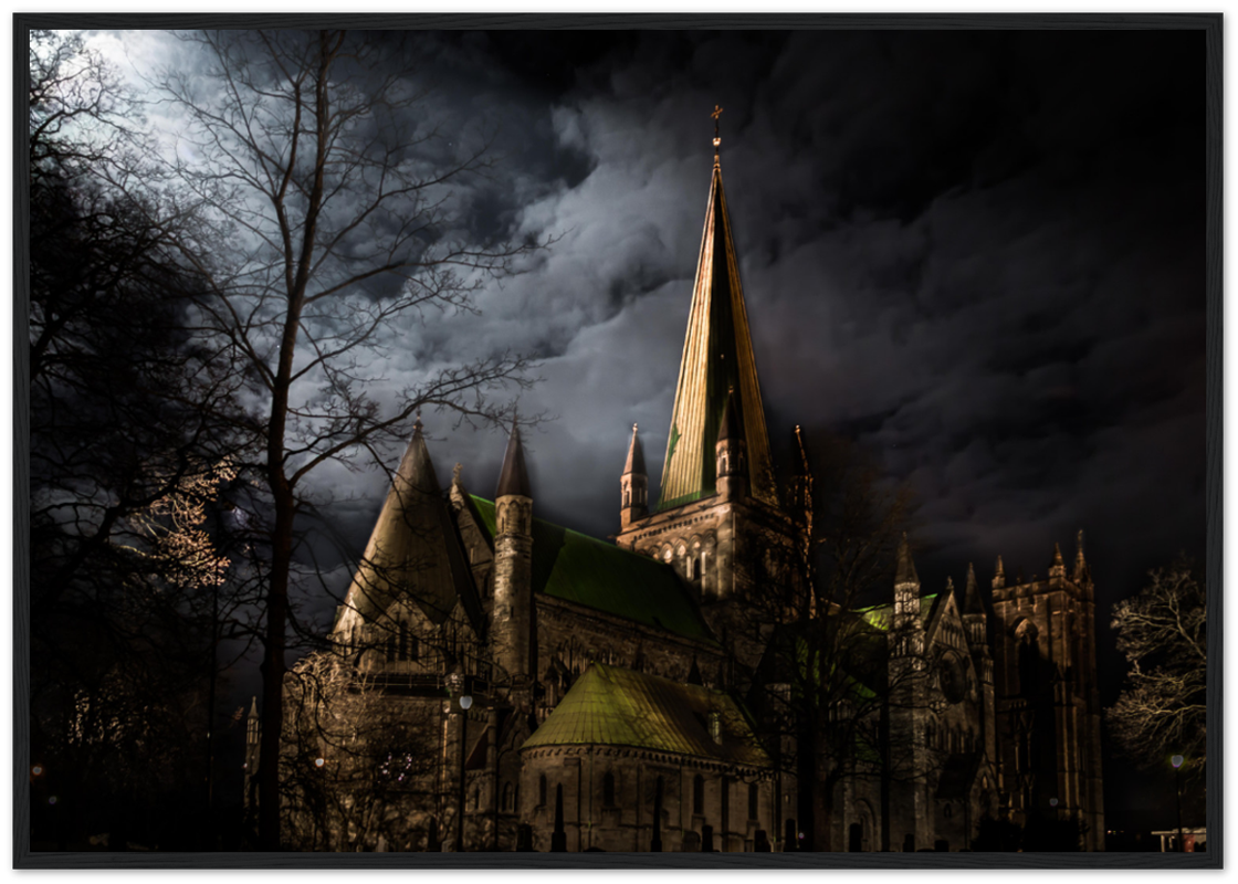Trondheim by Night - City Lights, Norway - Norway wall art print