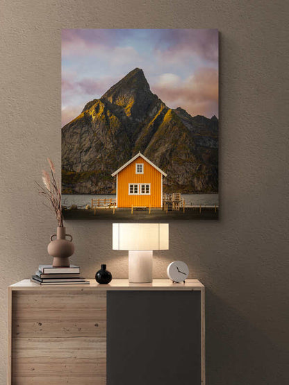 Sakrisøy, Lofoten - Red House and Olstind Mountain - fine art photo print
