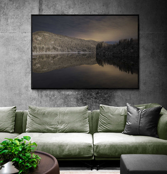 Silent Night - Nidelva River, Trondheim in Winter - Norway wall art print