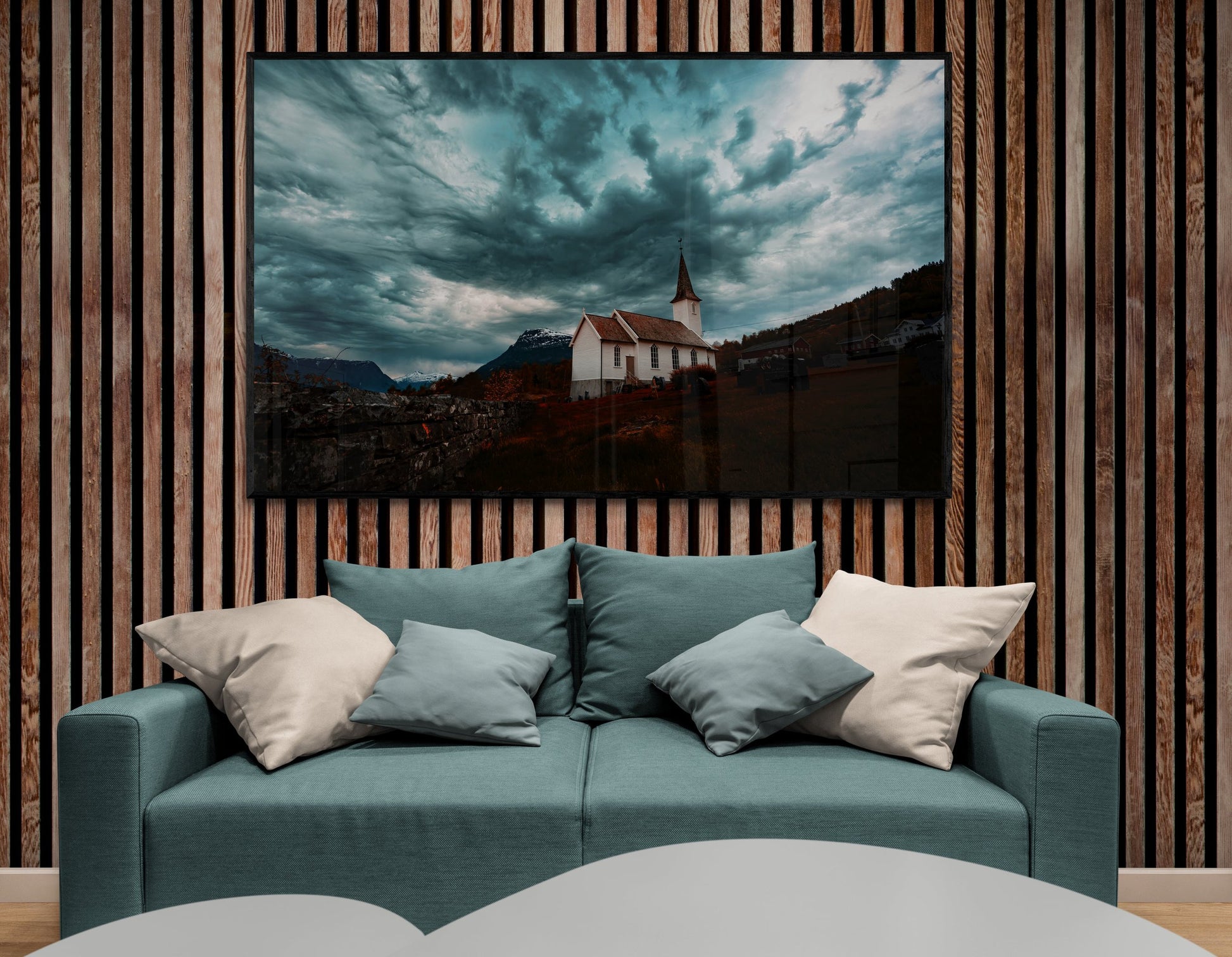 Ragnarok – Storm Clouds Over Church, Sogn, Norway