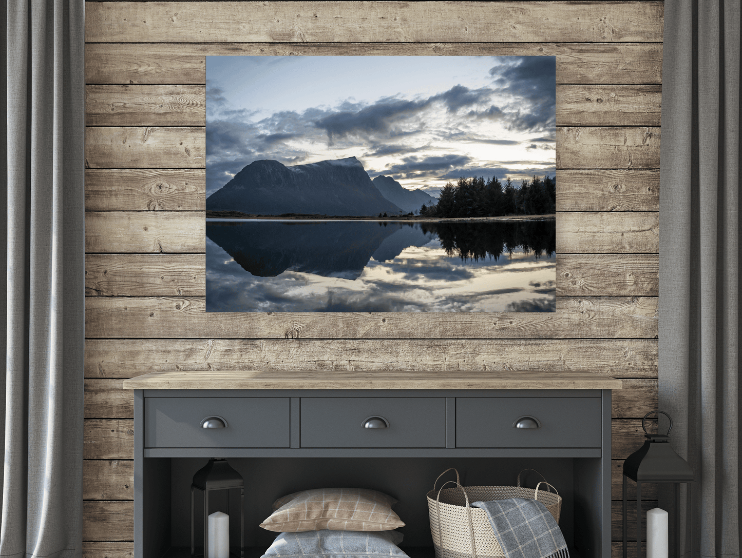 Lofoten Blue Hour - Offersøykammen Reflection, Norway - fine art photo print