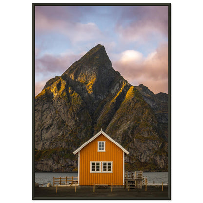 Sakrisøy, Lofoten - Red House and Olstind Mountain - Norway wall art print