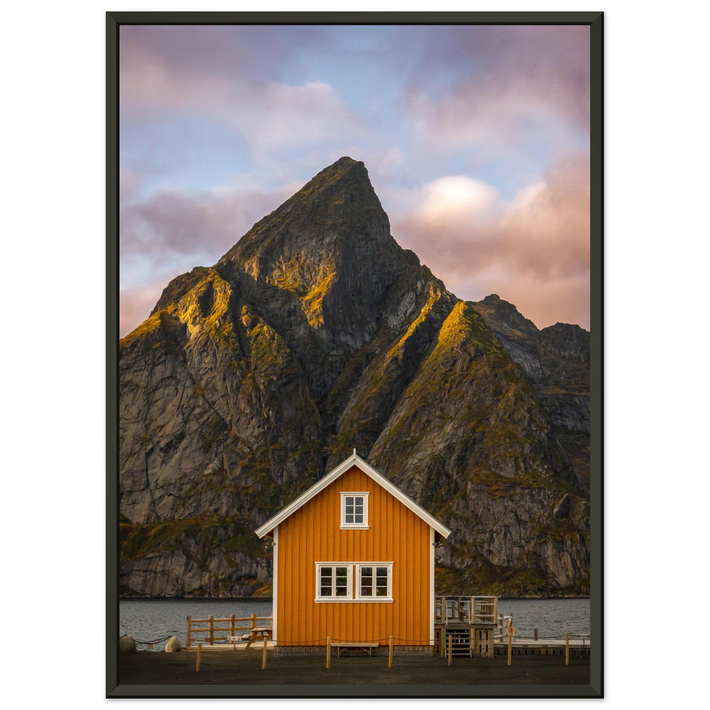 Sakrisøy, Lofoten - Red House and Olstind Mountain - fine art photo print