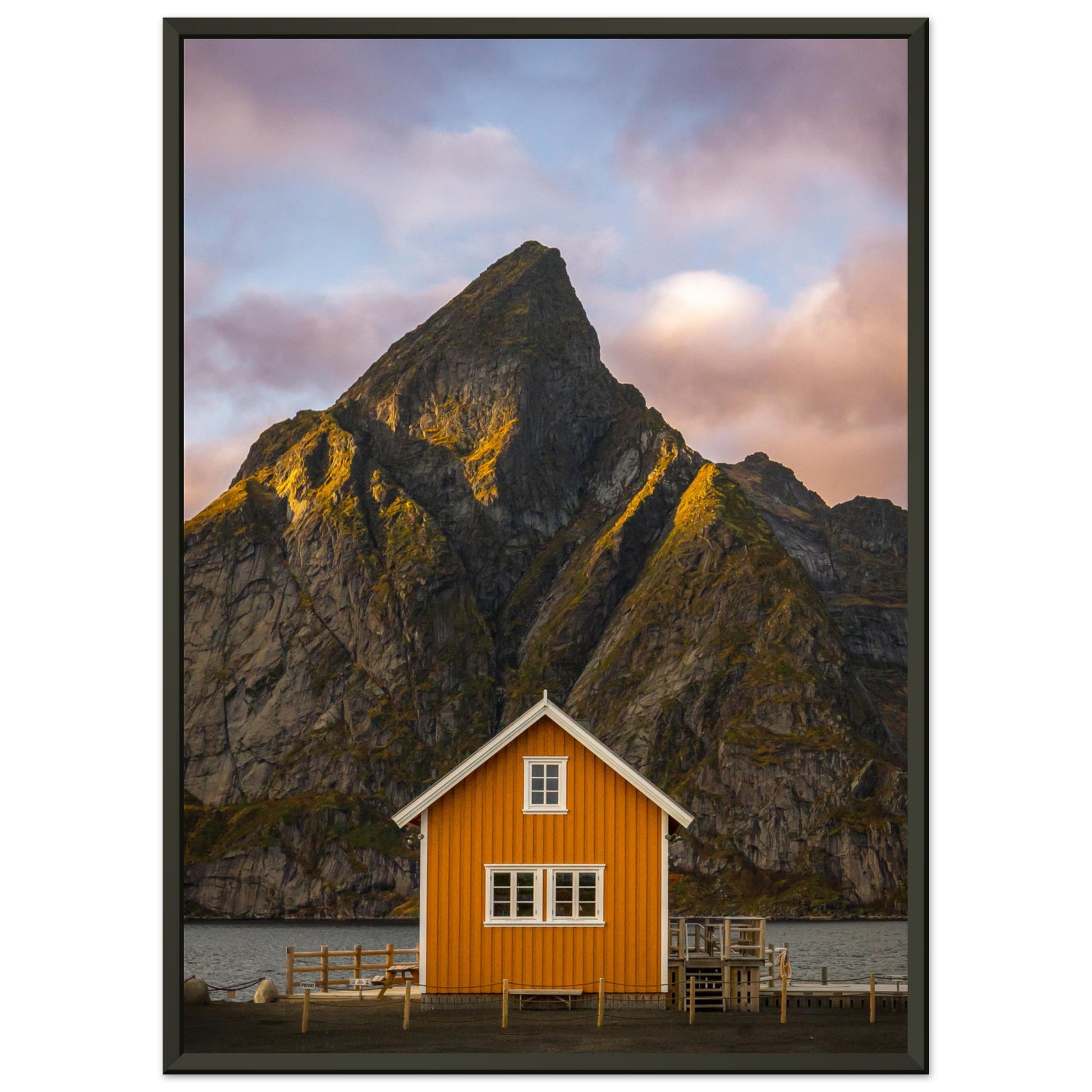 Sakrisøy, Lofoten - Red House and Olstind Mountain - fine art photo print