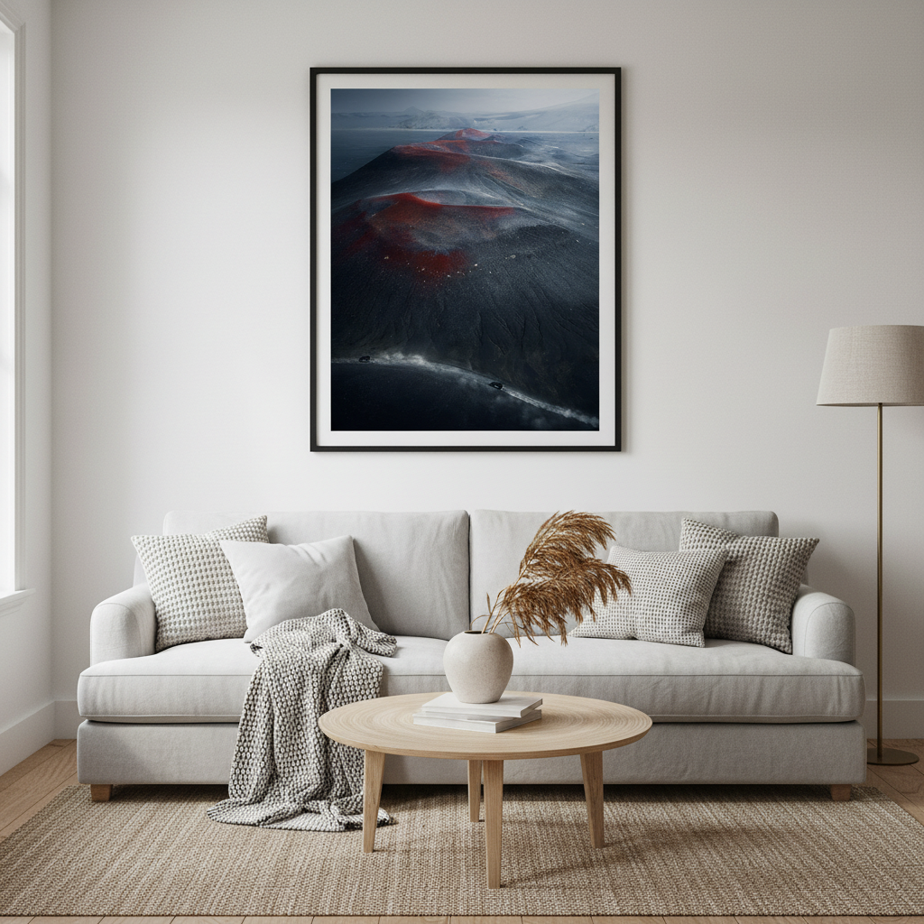 Fire Craters – Framed interior mockup