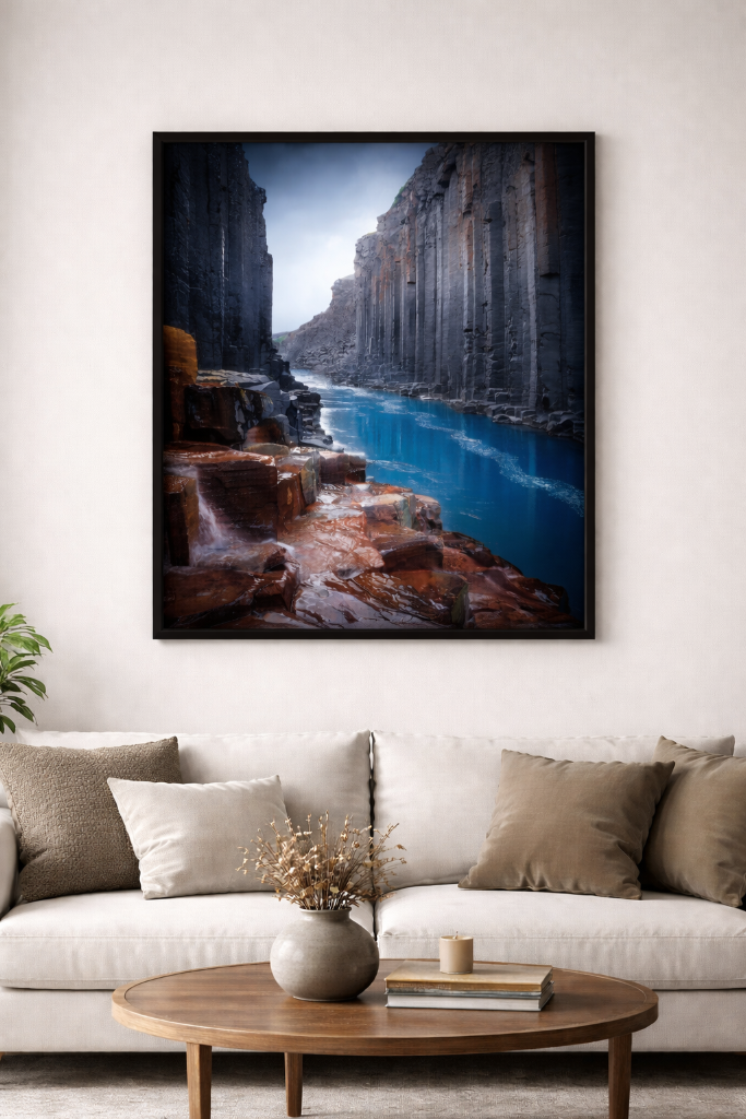 Studlagil Canyon – Basalt Columns, Iceland – wall art print in living room