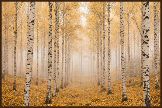 Misty Norwegian Forest II - AI Generated Art Print - Norway wall art print