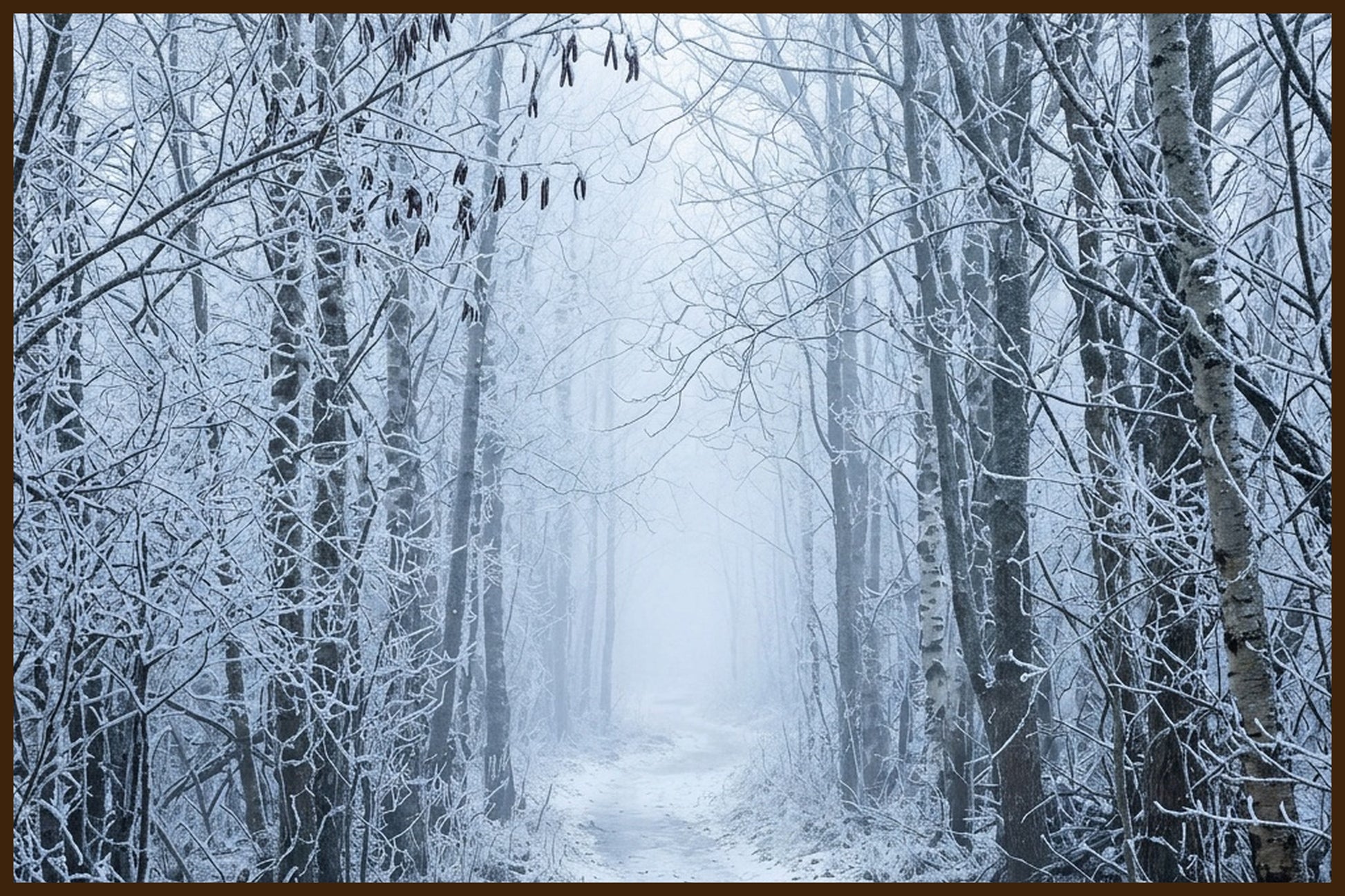 Misty Norwegian Forest IV - AI Generated Art Print - Norway wall art print