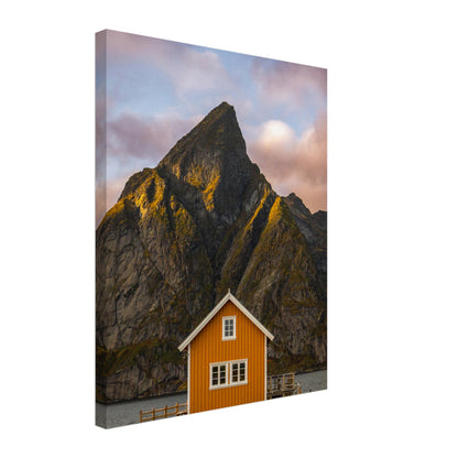 Sakrisøy, Lofoten - Red House and Olstind Mountain - Norway wall art print