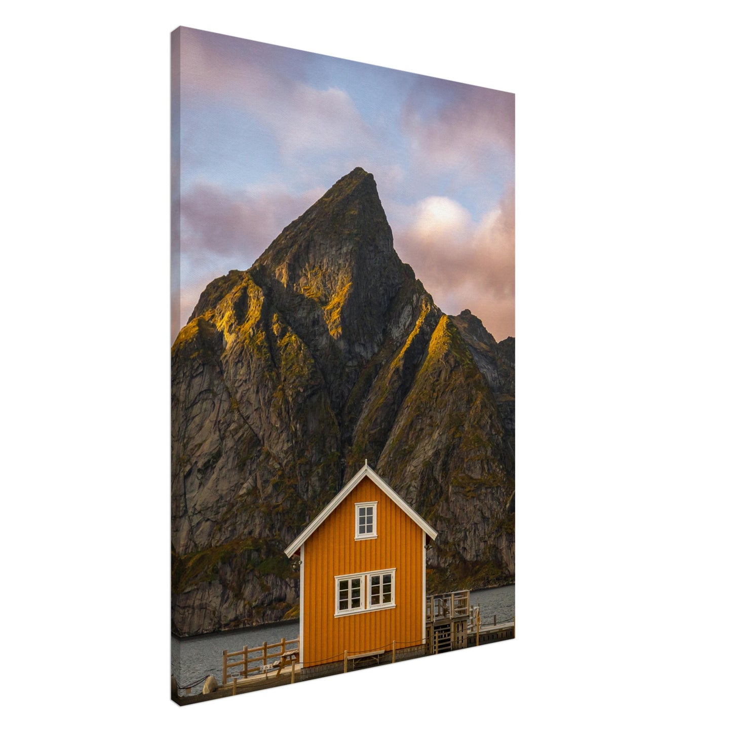 Sakrisøy, Lofoten - Red House and Olstind Mountain - fine art photo print