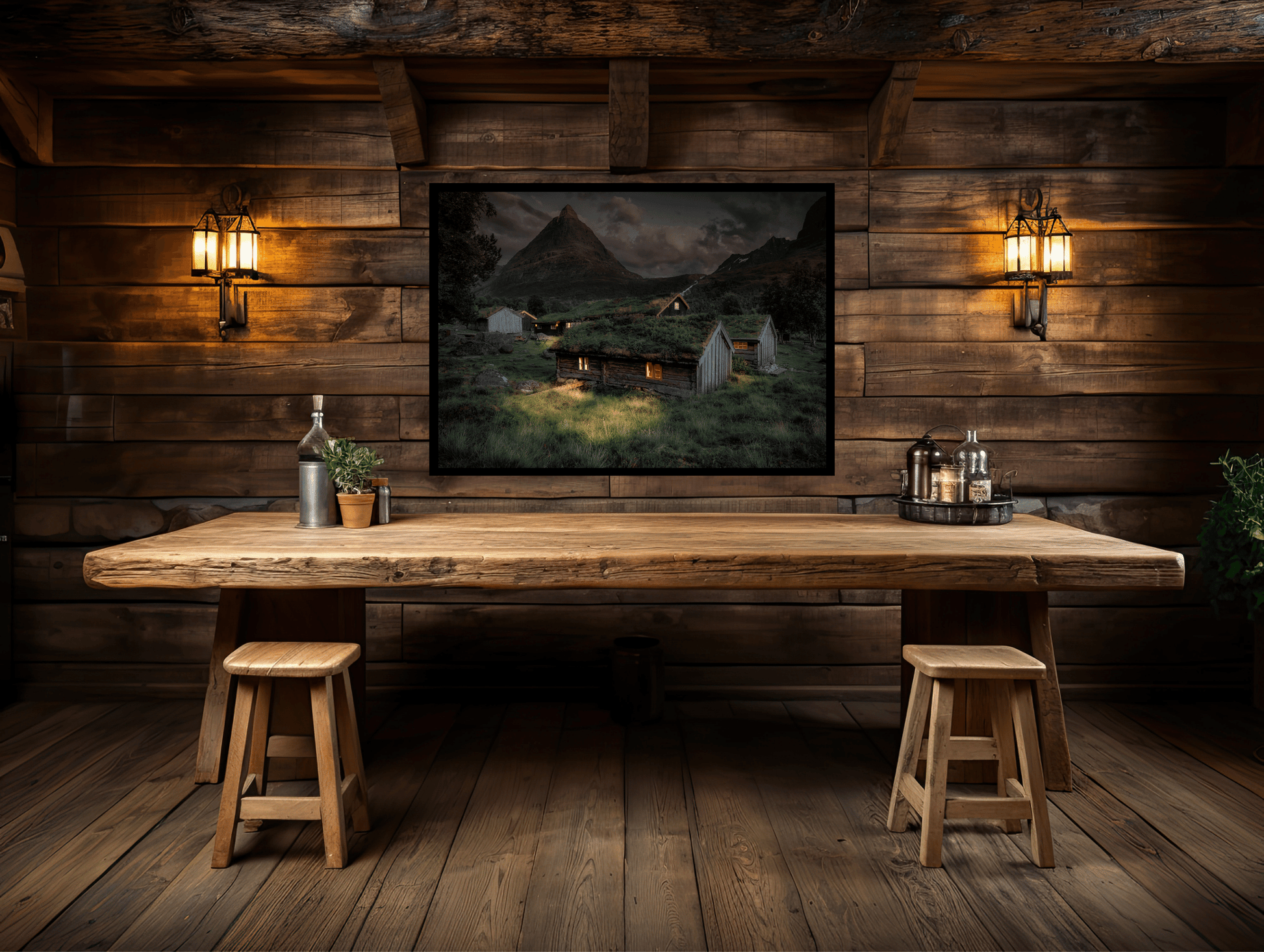 Night in Innerdalen - Dusk in Norway's Mountain Valley - Norway wall art print