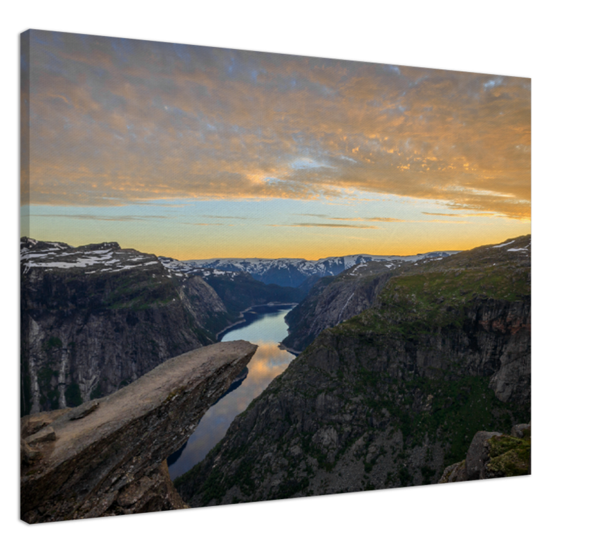 Trolltunga Sunset - Golden Hour at the Troll's Tongue - Norwegian landscape photography