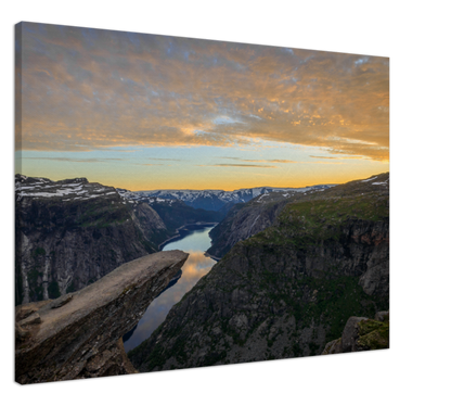 Trolltunga Sunset - Golden Hour at the Troll's Tongue - Norwegian landscape photography