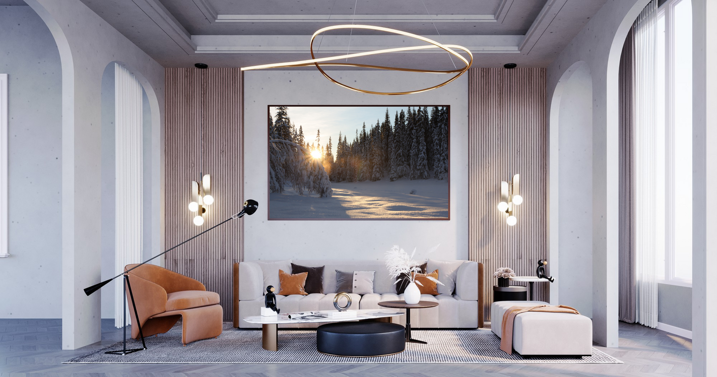 Vinterbilde av soloppgang i Trollheimen, Rennebu.