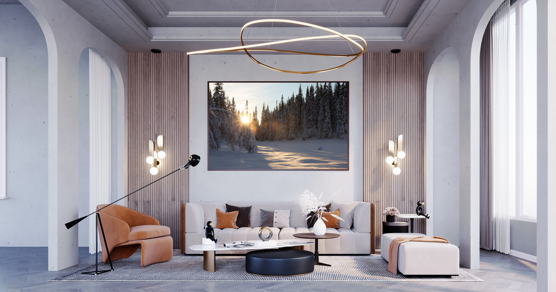 Vinterbilde av soloppgang i Trollheimen, Rennebu.