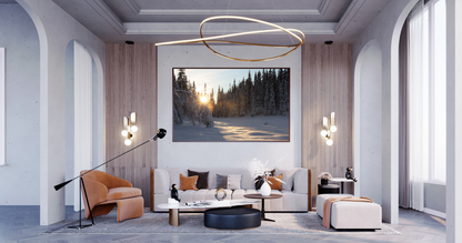 Vinterbilde av soloppgang i Trollheimen, Rennebu.