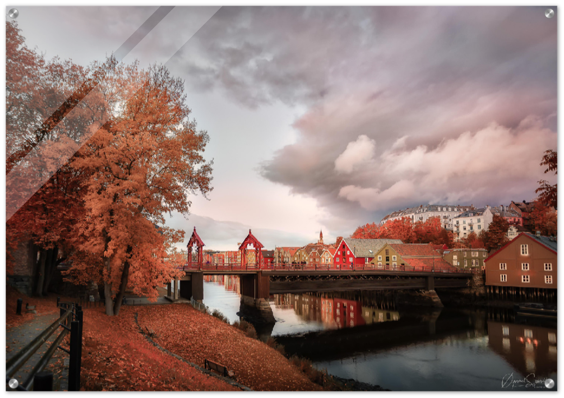 Trondheim in Autumn - City in Fall Colors - fine art photo print
