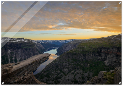 Trolltunga Sunset - Golden Hour at the Troll's Tongue - Norway wall art print