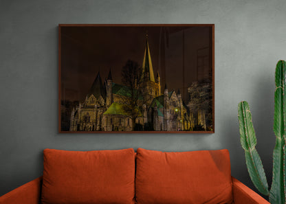 Nidaros Cathedral by Night - Trondheim, Norway - Norway wall art print