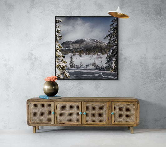 Veggbilde av vinter i bymarka, Trondheim