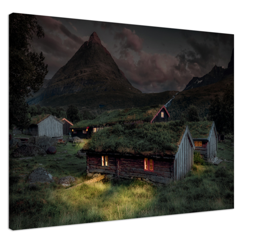 Night in Innerdalen - Dusk in Norway's Mountain Valley - Norway wall art print