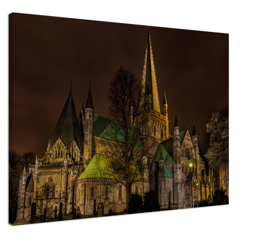 Nidaros Cathedral by Night - Trondheim, Norway - fine art photo print