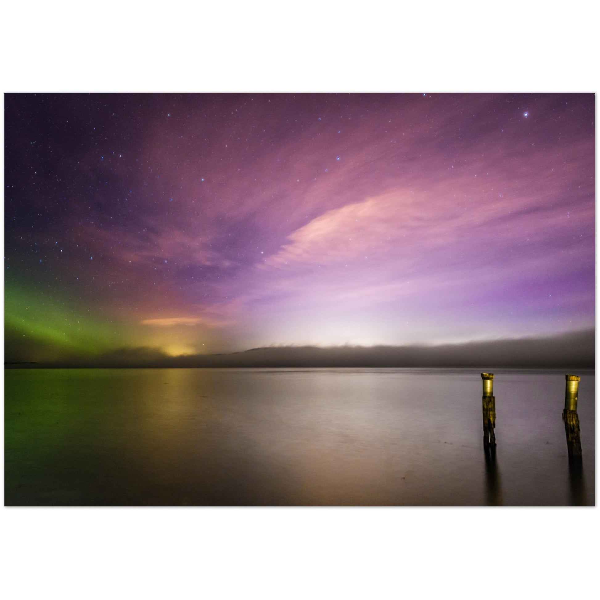 Northern Lights Over the Sea - Orkanger, Trøndelag - Norway wall art print