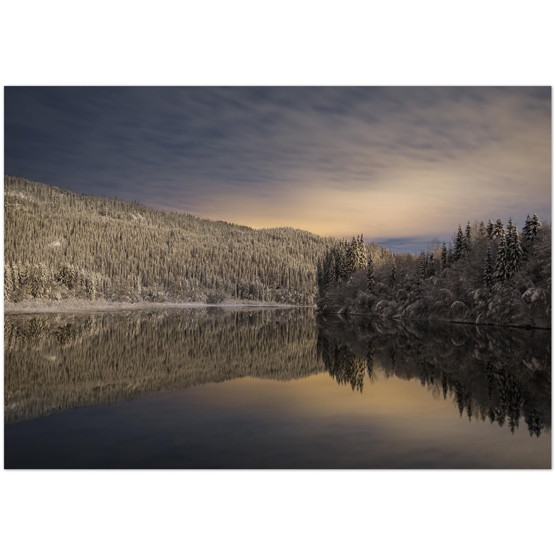 Silent Night - Nidelva River, Trondheim in Winter - Norway wall art print