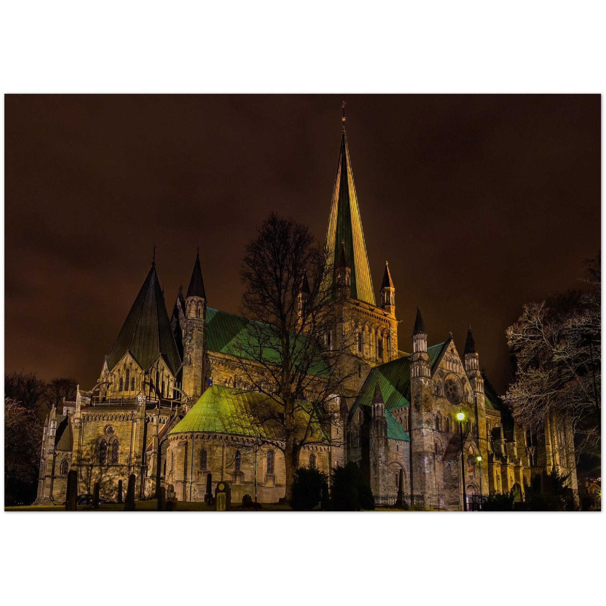 Nidaros Cathedral by Night - Trondheim, Norway - Norwegian landscape photography