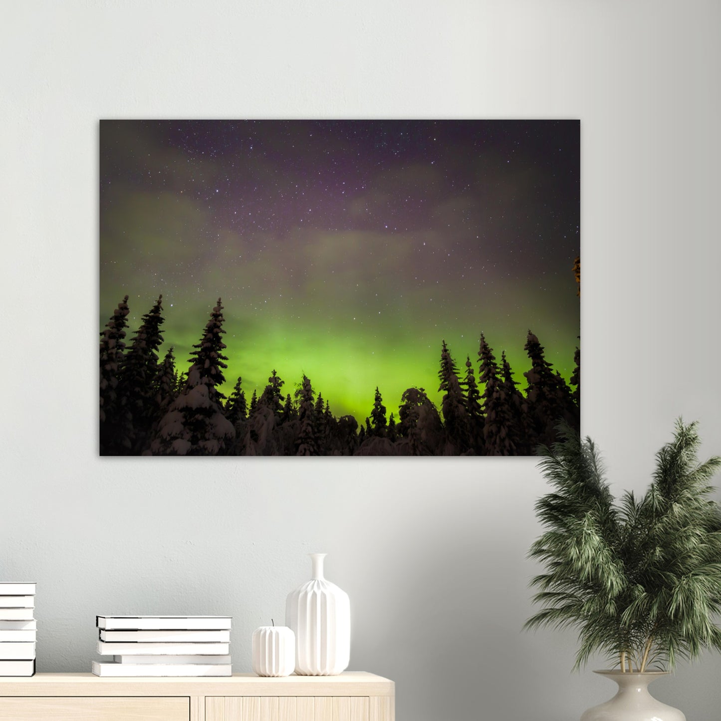 Forest Lights - Aurora Borealis Over Snowy Trees, Norway - Norwegian landscape photography