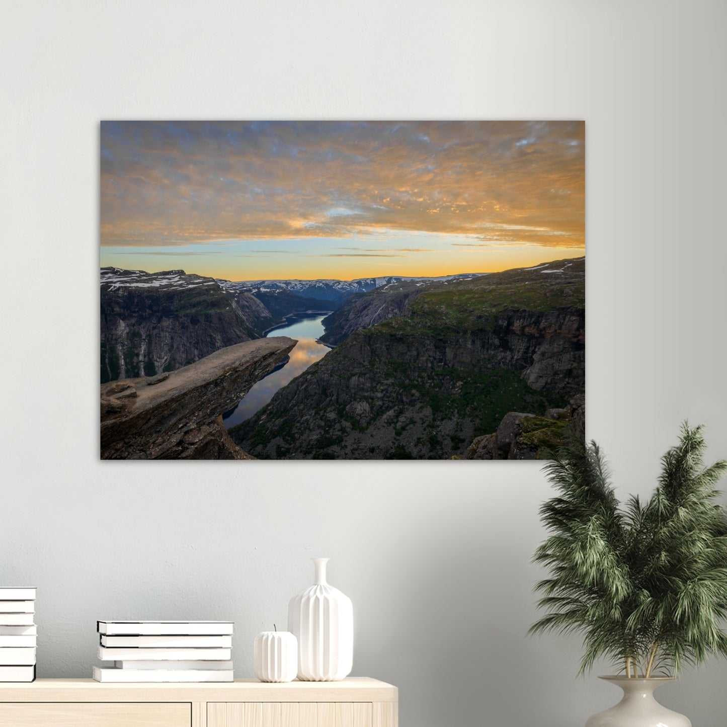 Trolltunga Sunset - Golden Hour at the Troll's Tongue - Norway wall art print