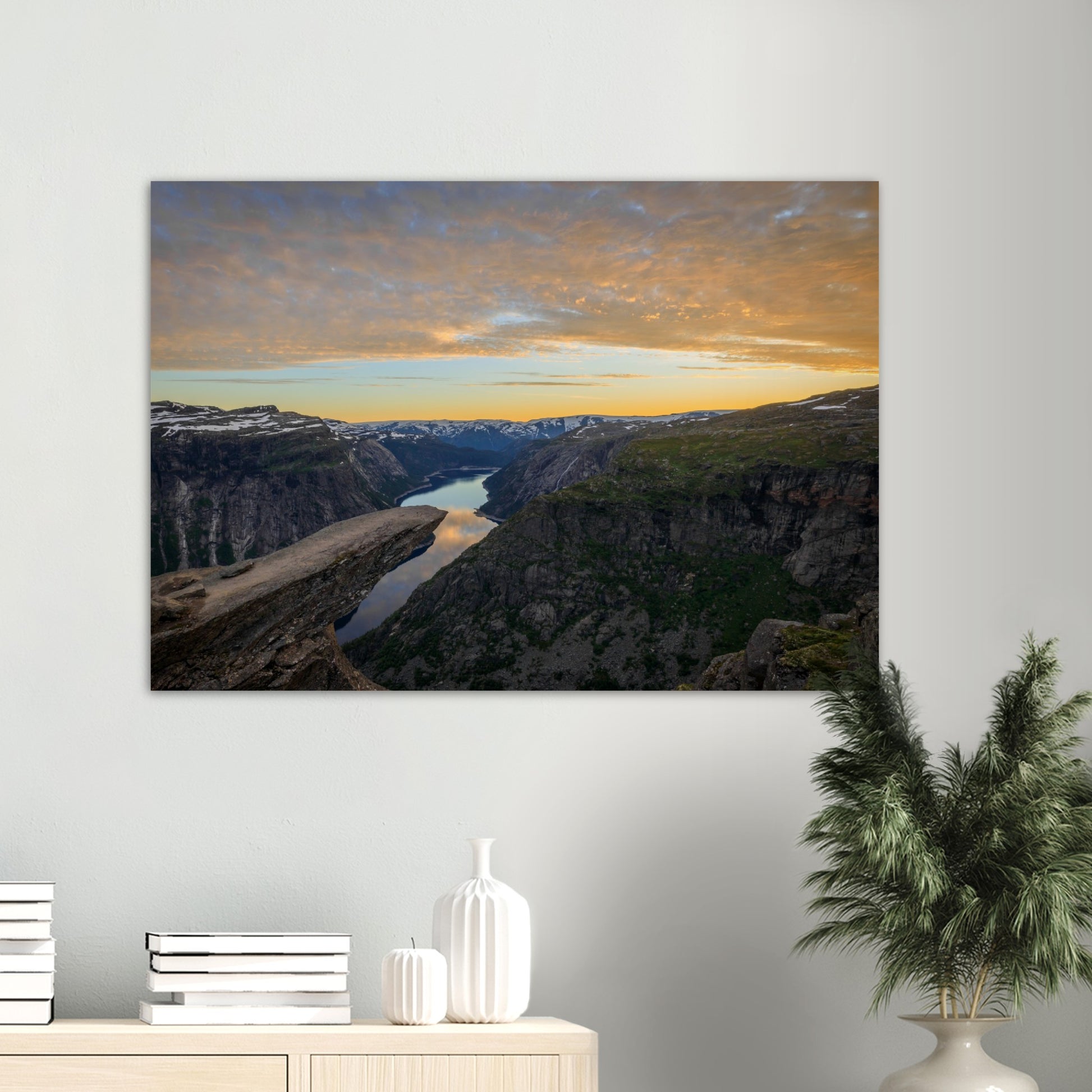 Trolltunga Sunset - Golden Hour at the Troll's Tongue - Norway wall art print