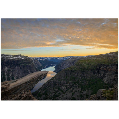 Trolltunga Sunset - Golden Hour at the Troll's Tongue - fine art photo print
