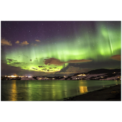 Aurora Night - Northern Lights at Byneset, Trondheim - Norway wall art print
